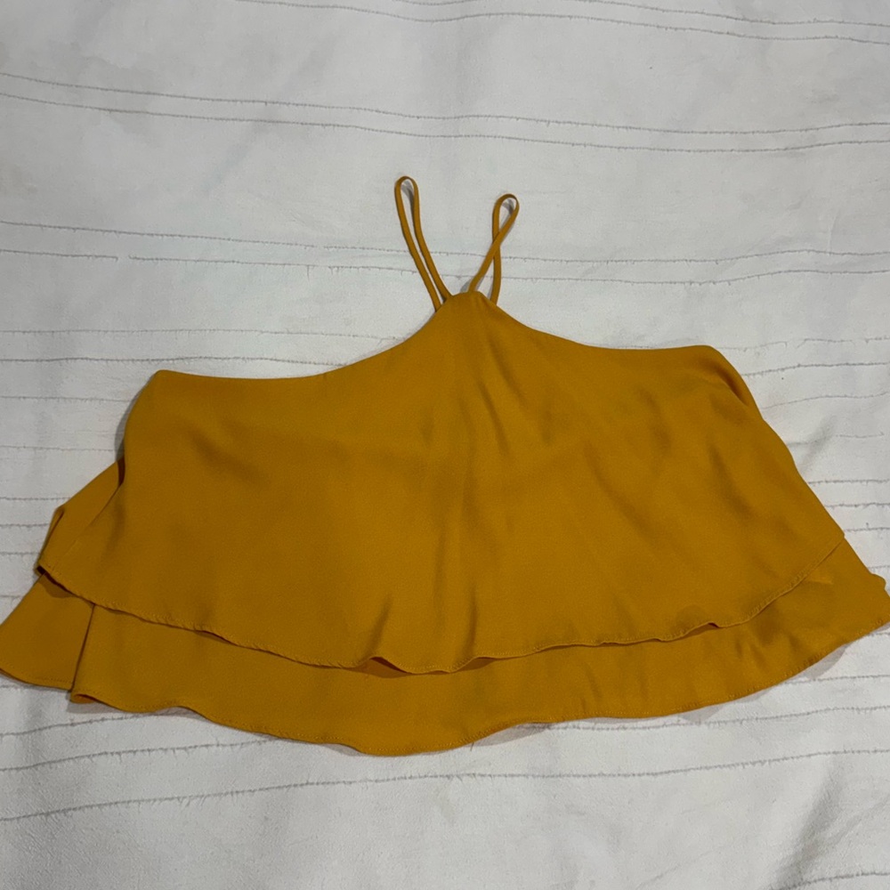 Yellow high neck tank top